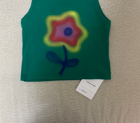 元熙yuan xi背心T恤女上衣新款韩版彩...