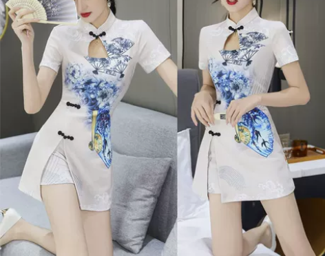 改良版旗袍连衣裙两件套女2022新款中国风...
