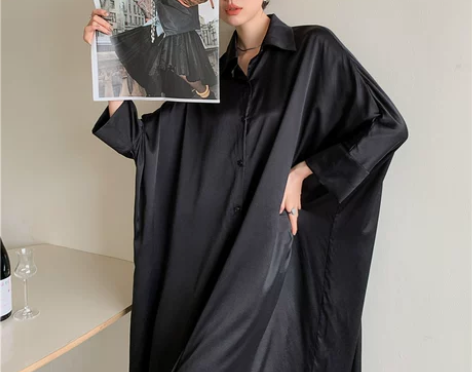 2022春夏季新款黑色高级感中长款气质纯欲...