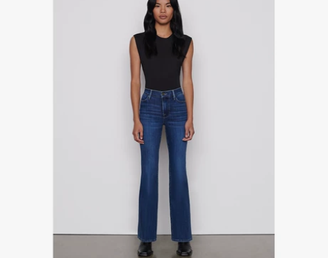 FRAME DENIM女高腰喇叭裤高弹牛仔...