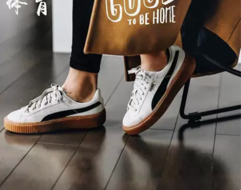 彪马PUMA蕾哈娜Suede松糕鞋 黑棕白...