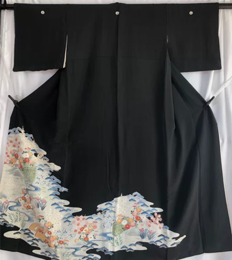 kiya喜屋友禅花篱黑留袖和服 材质：正绢...