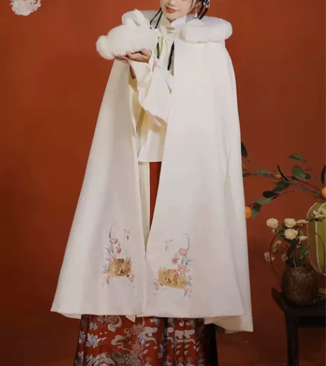 妃亦坊原创汉服女斗篷加绒加厚【鹿鸣归】披风...