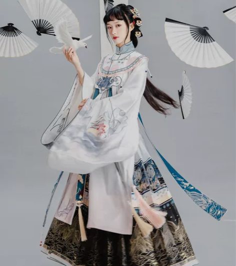 七月夕国风大典走秀款汉服墨染大全套 仅试穿...