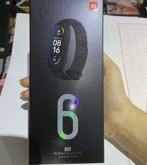 全新带盒未拆封小米手环6NFC版石墨黑腕带...