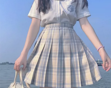 柠檬の海盐JK制服裙女正版日系学生格裙衬衫...