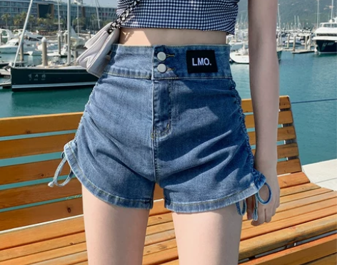 NKAZ高腰牛仔短裤女夏季2022年新款薄...