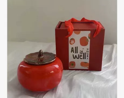 柿柿如意干花香薰蜡烛熏香卧室少女高级高颜值...