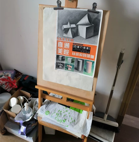 搬家出左绘油画架带抽屉箱体红榉木木制画架画...