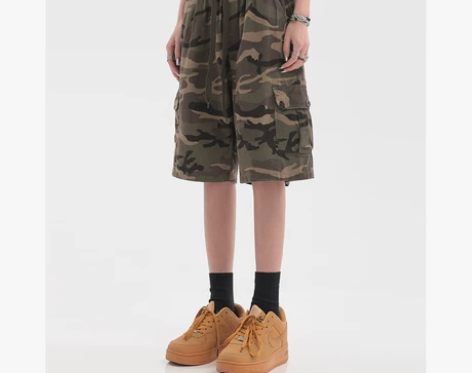 【狂暑季价】迷彩工装短裤女夏季美式潮牌in...