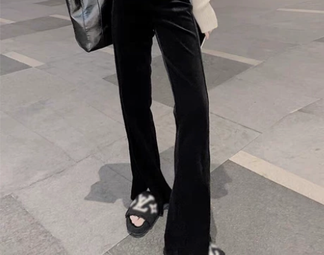 加绒加厚金丝绒开叉喇叭裤：比淘宝更便宜 裤...