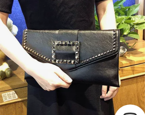 手拿包镶钻女包简约链条包大容量单肩斜跨包女...
