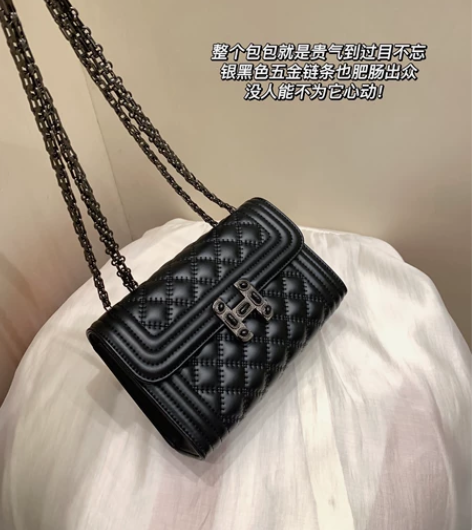 南风包包女2021新款韩版菱格链条包女士单...