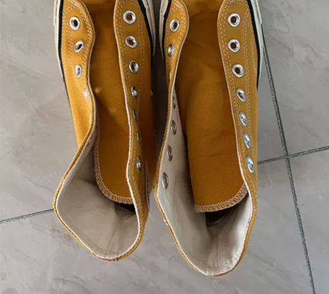 Converse匡威高帮帆布鞋，黄色，36...