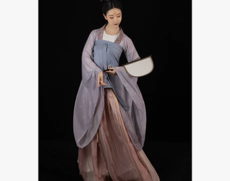 桔屿原创汉服女【春庭晚望】南北朝大袖齐腰襦...