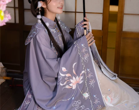 清梳原创西府幽兰明制汉服立领长袄和云肩… ...