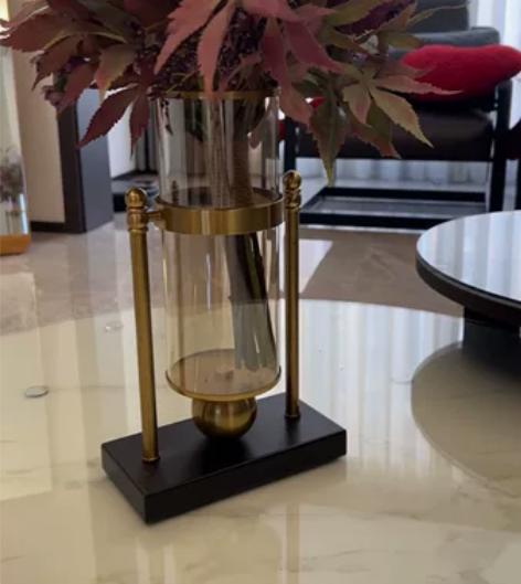 【开学价】欧式样板房透明玻璃花瓶摆件 美式...