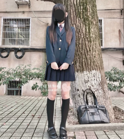 日系学院风 学生校服 正统jk制服深蓝色西...