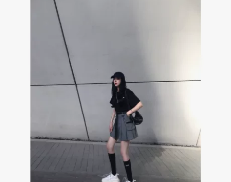 夏季街头复古口袋裤裙百褶裙防走光A字显瘦半...