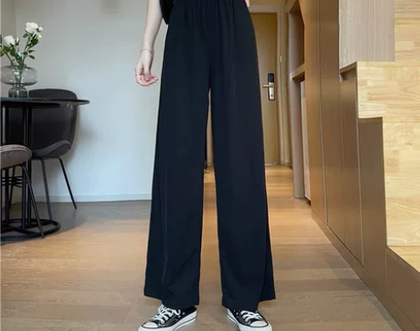 夏季2022年新款高腰垂感休闲裤显瘦阔腿裤...