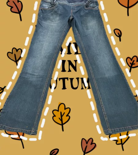 孕妇水洗磨白千禧喇叭牛仔裤,尺码29,裤长...