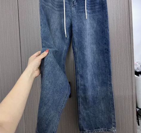 全新牛仔裤阔腿裤，XL穿到120斤，休闲款...