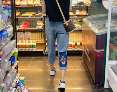 七分哈伦牛仔裤女早秋设计感薄款宽松显瘦休闲...