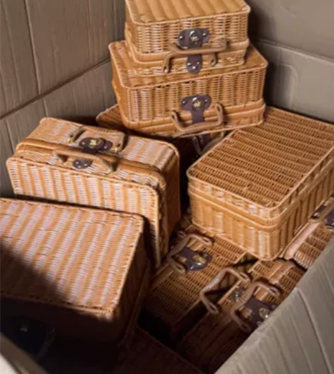 柳编手工编织手提花篮伴手礼篮子手工藤编手提...