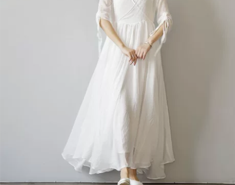 ?2018夏装新款中国风复古女装改良汉服白...