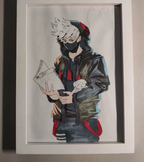 火影卡卡西 纯手绘动漫装饰画，临摹画，课件...