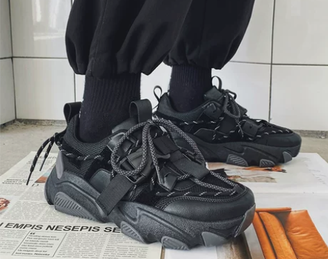 黑色老爹鞋男2021新款ins潮增高韩版潮...