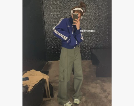 are U shop休闲复古美式工装裤女秋...