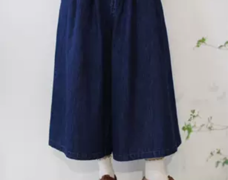 惠的店 / 复古百搭 日系撞色压褶腰间阔腿...