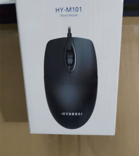 韩国现代M101鼠标有线USB办公商务笔记...