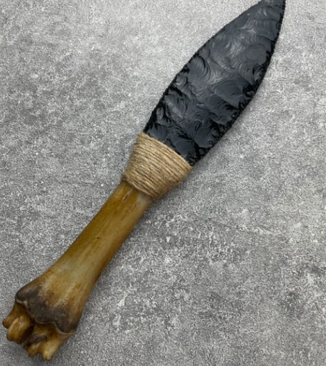 黑曜石小刀 复刻15000年前古法锤制  ...