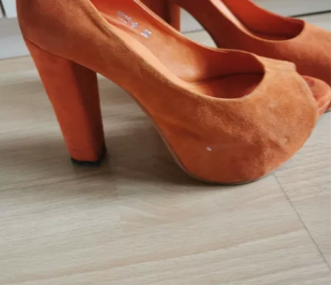 真皮羊皮翻毛皮粗高跟鞋鱼嘴鞋凉鞋时装鞋 3...