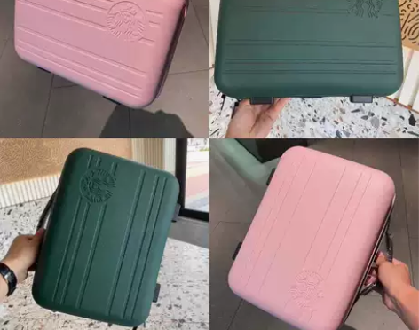 星巴克限量行李箱现货白色手提箱迷你行李箱可...