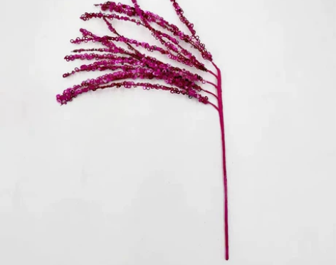 玫红色烟花插枝圣诞树装饰品套餐挂件闪粉亮片...