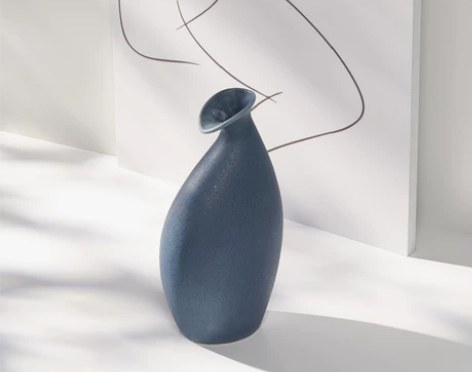 蓝色北欧地中海干花花瓶客厅简约陶瓷创意摆件...