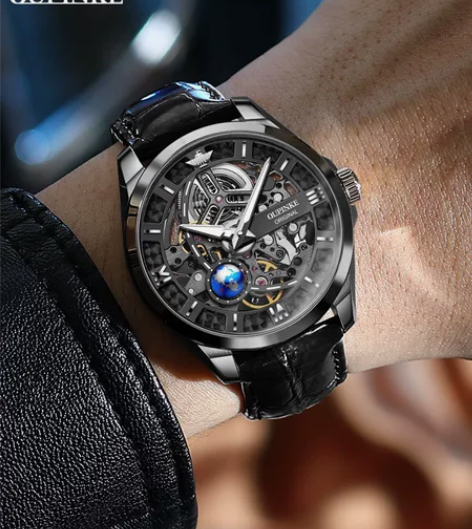 瑞士欧品客品牌正品手表男士机械表全自动镂空...