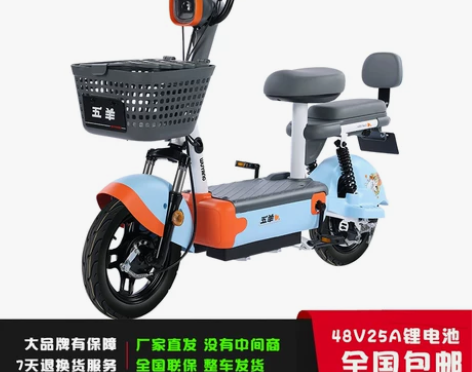 五羊新国标电动车锂电池电瓶车可载人智能成