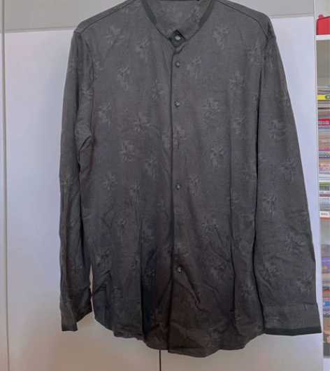 沙驰男士衬衣，含桑蚕丝含羊毛，灰黑色54 ...