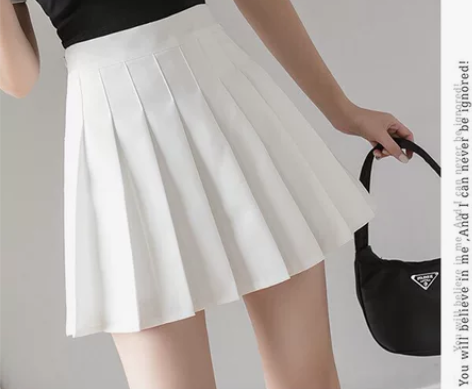 女生全新白色百褶裙新款高腰百搭显瘦学院风半...