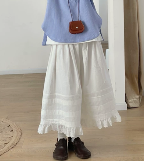 Road 超仙 白色花边蛋糕裙/日系小众品...