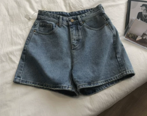 高腰牛仔短裤女2021新款夏宽松韩版百搭水...