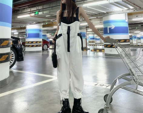 2020夏装新款韩版学生背带裤女高腰显瘦长...