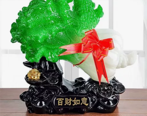 便宜甩卖!招财玉白菜摆件家居玄关装饰品办公...