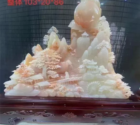 玉雕山水（红花冰红花青料）看上截图私聊 感...