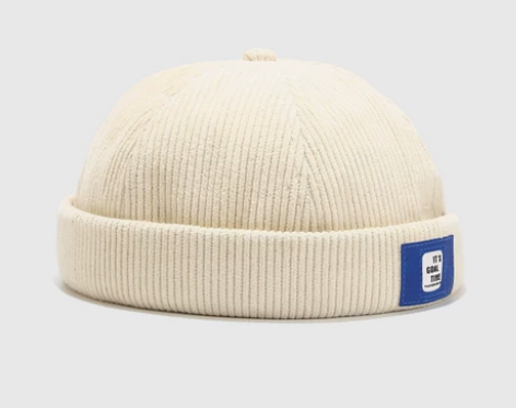 帽子男潮初秋复古灯芯绒地主帽韩版百搭瓜皮帽...