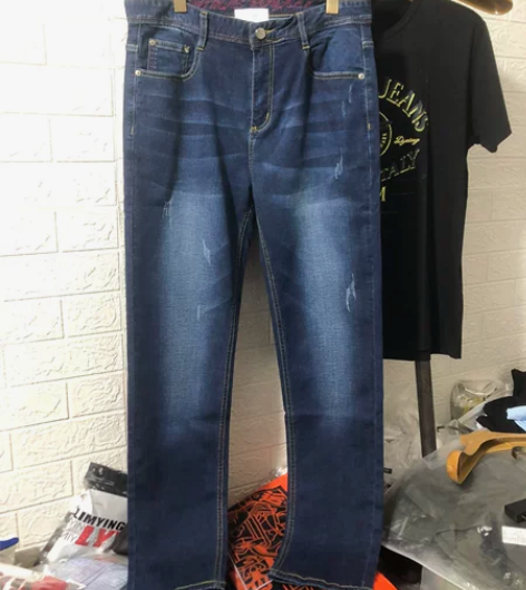 全新男士精品带弹力浅蓝色修身小直筒牛仔裤裤...
